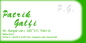 patrik galfi business card